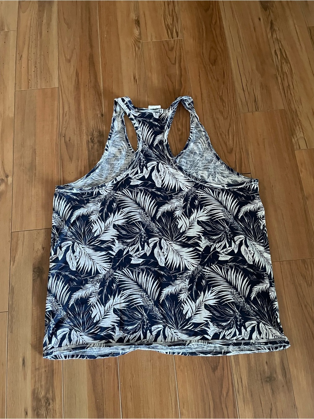 PINK Tropical Print Racerback Tank Top - Picture 2 of 2